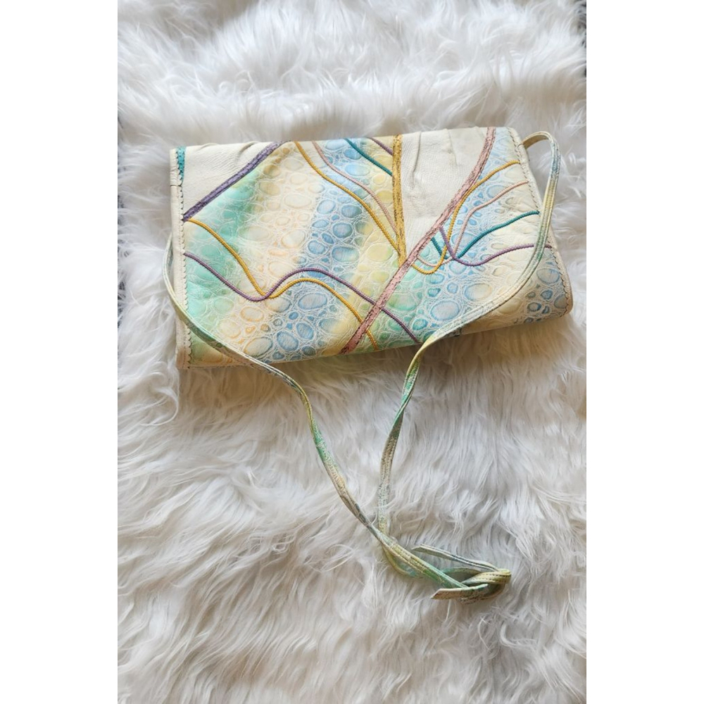 Vintage Carlo Fiori Clutch Handbag Purse Crossbody Shoulderbag - Picture 4 of 8